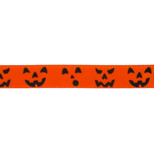 3/8" x 4yd. Orange Laughing Jack-o'-Lantern Ribbon by Celebrate It®